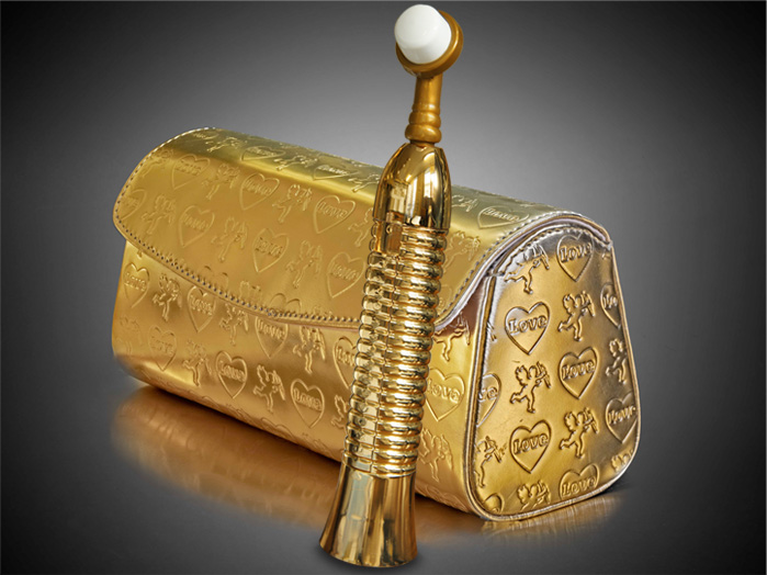Eroscillator Gold mit GoldenPouch Tragetasche